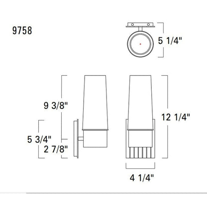 Norwell Lighting Icycle 12" x 4" 1-Light Matte Black Vanity Wall Sconce With Clear/Chrome Gradient Diffuser