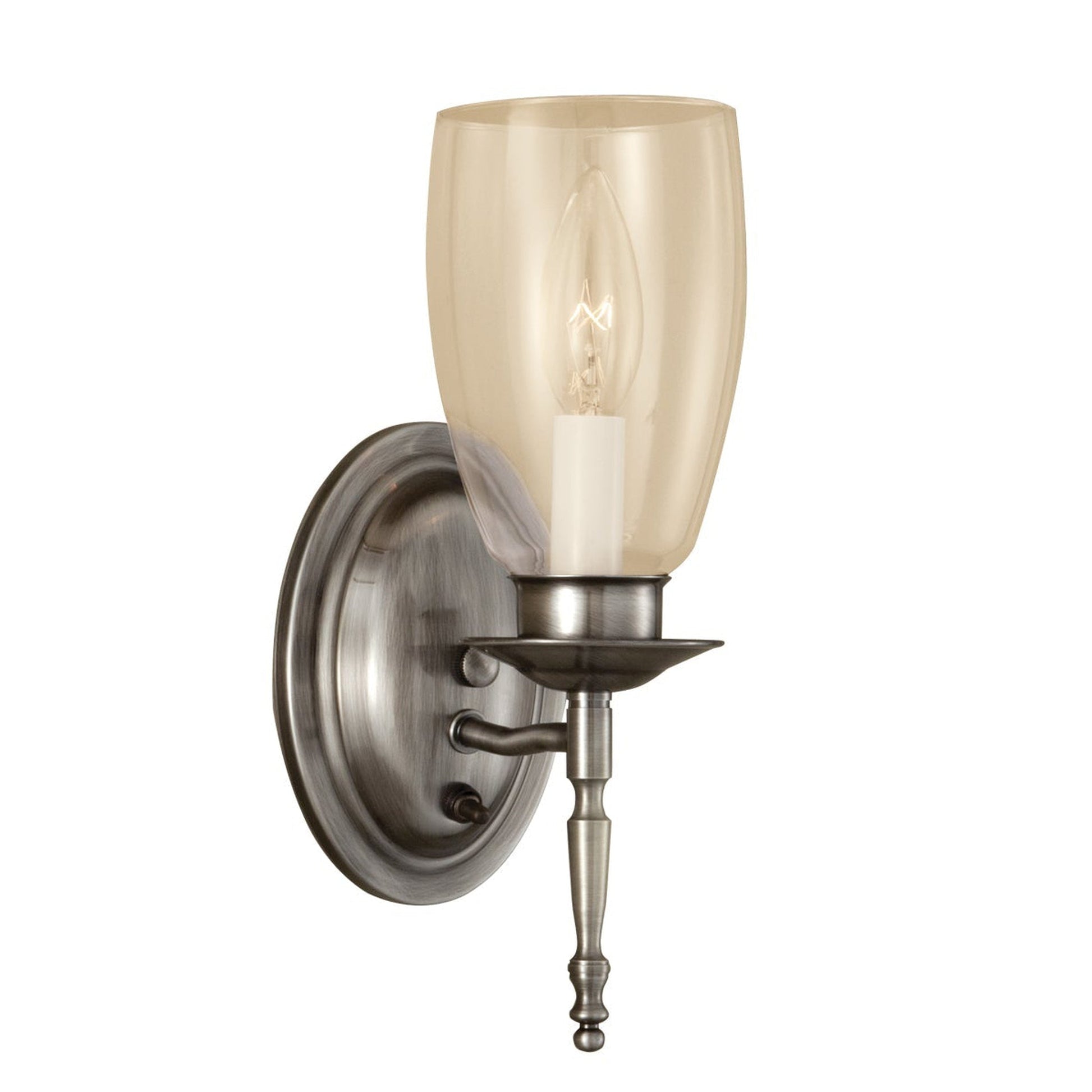 Norwell Lighting Legacy 12" x 4" 1-Light Pewter Indoor Wall Sconce With Clear Glass Diffuser