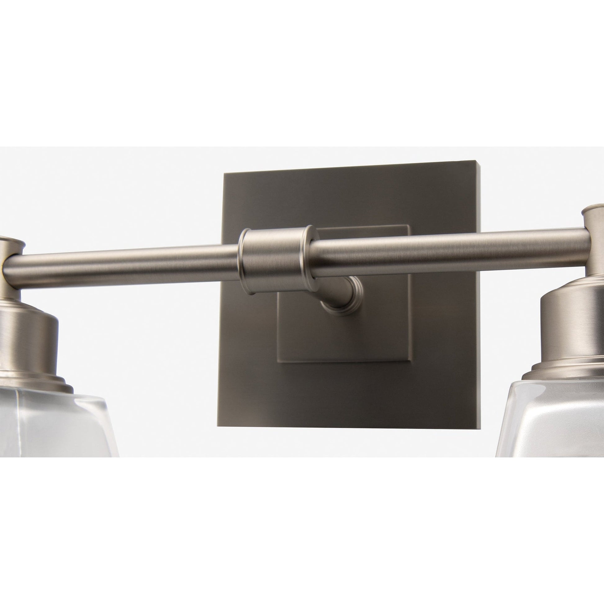 Norwell Lighting Matthew 8" x 14" 2-Light Brushed Nickel Vanity Wall Sconce With Square Glass Diffuser