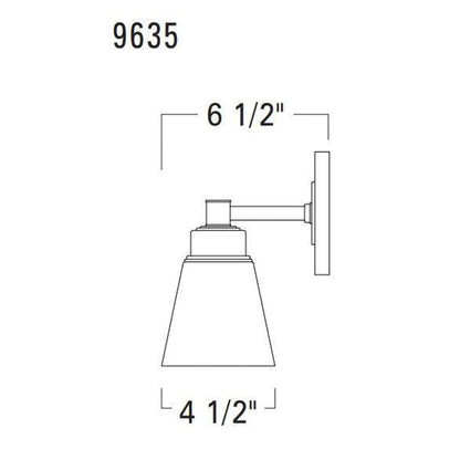 Norwell Lighting Matthew 8" x 5" 1-Light Chrome Vanity Wall Sconce With Square Glass Diffuser