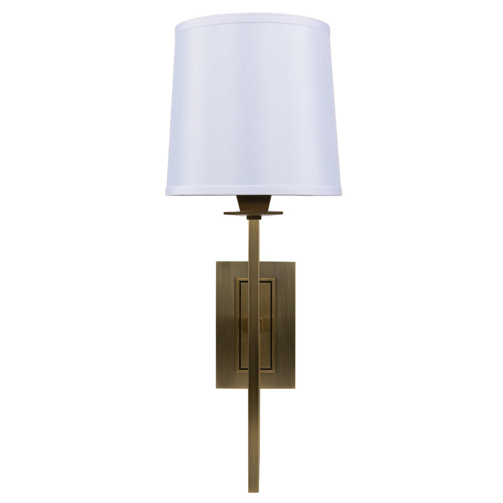 Norwell Lighting Maya 6" x 4" 1-Light Sconce Aged Brass Indoor Wall Light With Fabric Diffuser