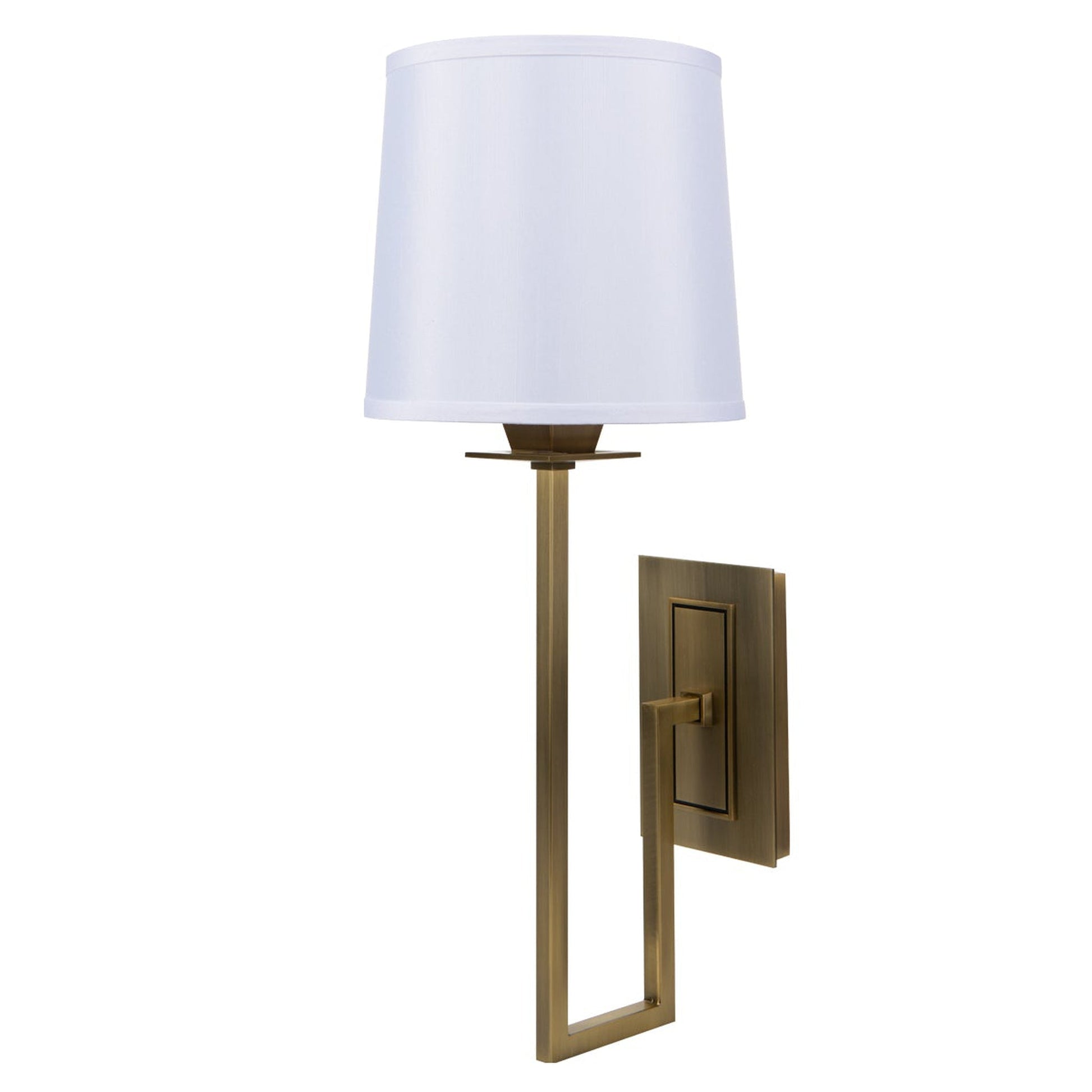 Norwell Lighting Maya 6" x 4" 1-Light Sconce Aged Brass Indoor Wall Light With Fabric Diffuser