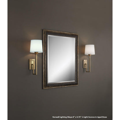 Norwell Lighting Maya 6" x 4" 1-Light Sconce Brushed Nickel Indoor Wall Light With Fabric Diffuser