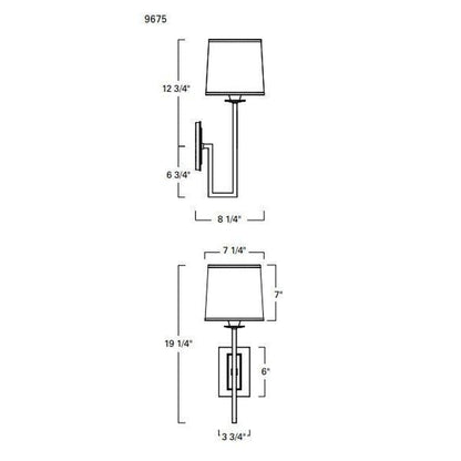 Norwell Lighting Maya 6" x 4" 1-Light Sconce Brushed Nickel Indoor Wall Light With Fabric Diffuser