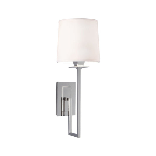 Norwell Lighting Maya 6" x 4" 1-Light Sconce Polished Nickel Indoor Wall Light With Fabric Diffuser