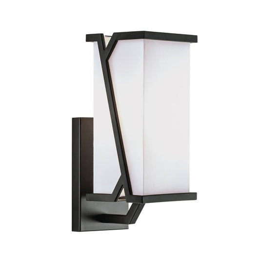Norwell Lighting Moiselle 12" x 6" 1-Light Sconce Matte Black Indoor Wall Light With Fabric Diffuser