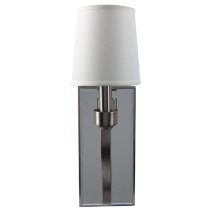 Norwell Lighting Roule 17" x 5" 1-Light Brushed Nickel Indoor Wall Light With Fabric Diffuser