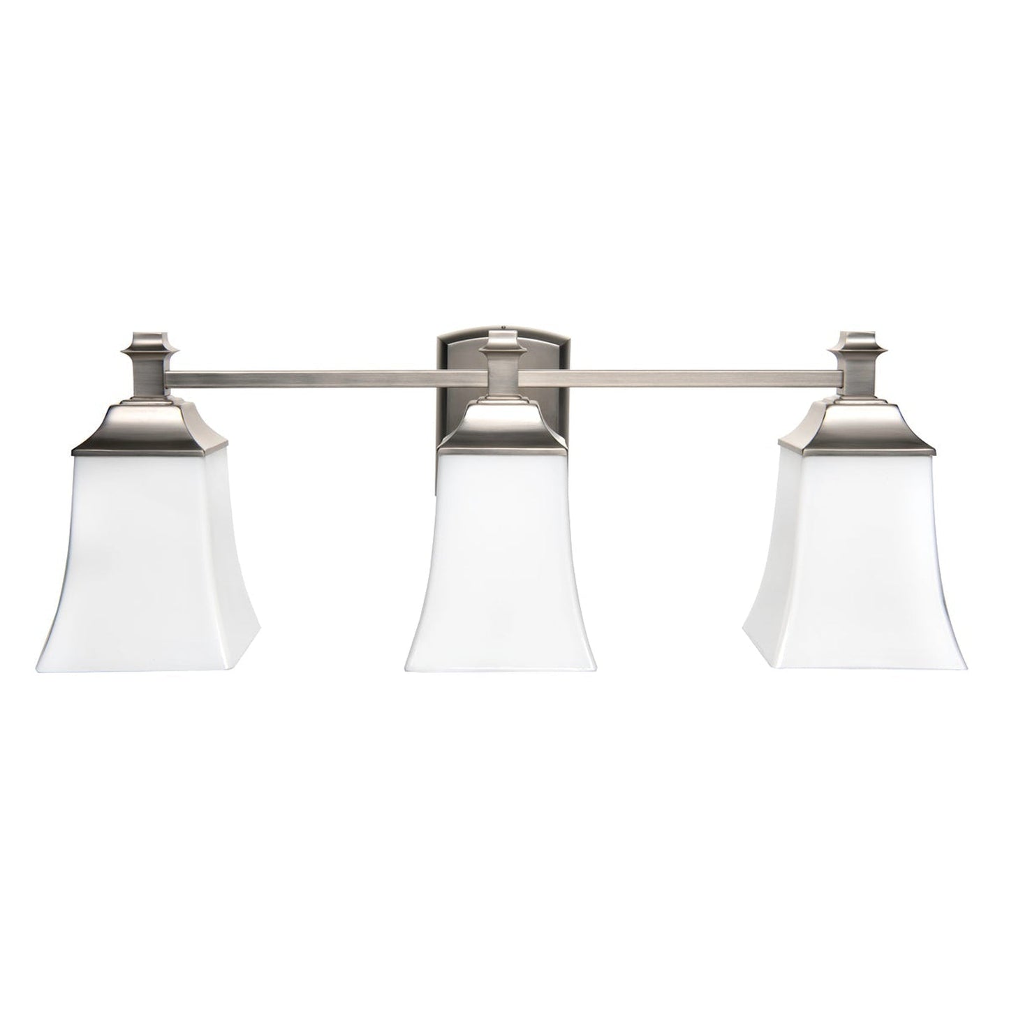 Norwell Lighting Sapphire 6" x 24" 3-Light Sconce Brushed Nickel Vanity Light With Shiny Opal Glass Diffuser
