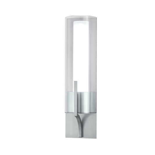 Norwell Lighting Slope 15" x 4" 1-Light Brushed Nickel Vanity Light With Clear Glass Diffuser