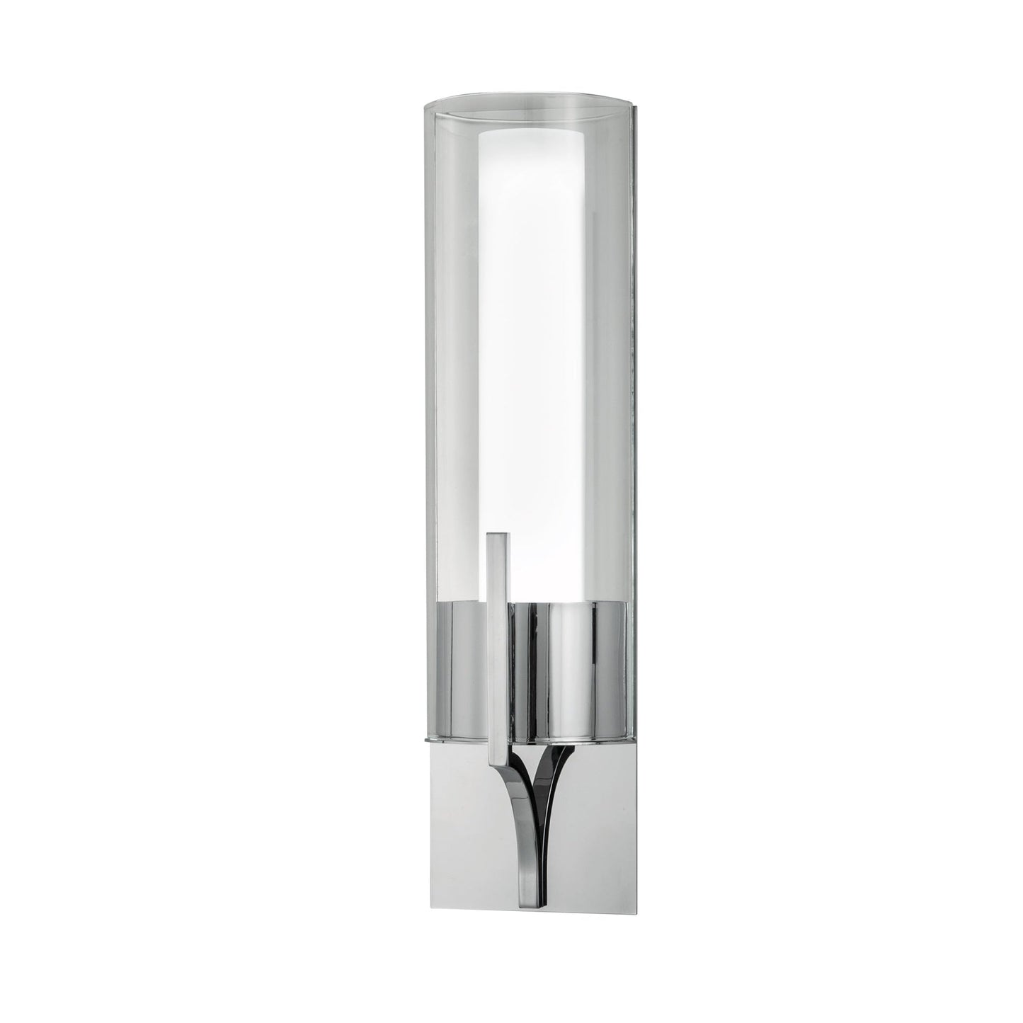 Norwell Lighting Slope 15" x 4" 1-Light Chrome Vanity Light With Clear Glass Diffuser