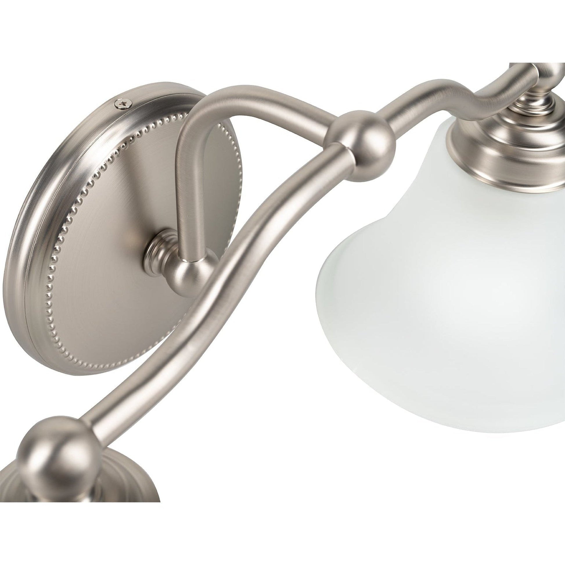 Norwell Lighting Soleil 8" x 18" 2-Light Sconce Brushed Nickel Vanity Light With Flared Glass Diffuser