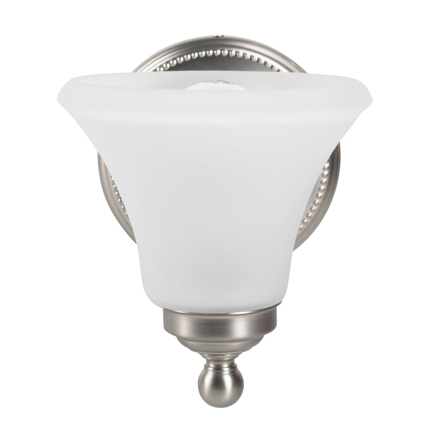 Norwell Lighting Soleil 8" x 7" 1-Light Sconce Brushed Nickel Vanity Light With Flared Glass Diffuser