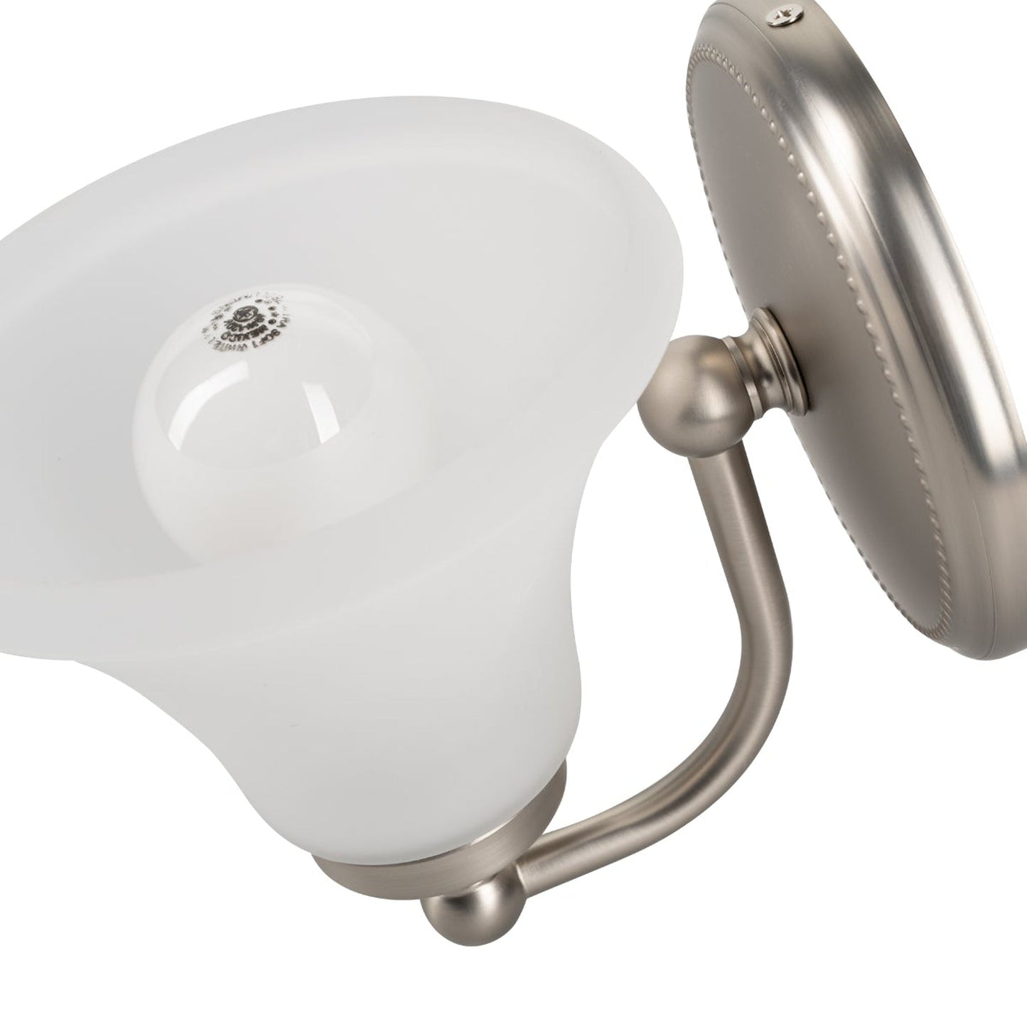 Norwell Lighting Soleil 8" x 7" 1-Light Sconce Brushed Nickel Vanity Light With Flared Glass Diffuser