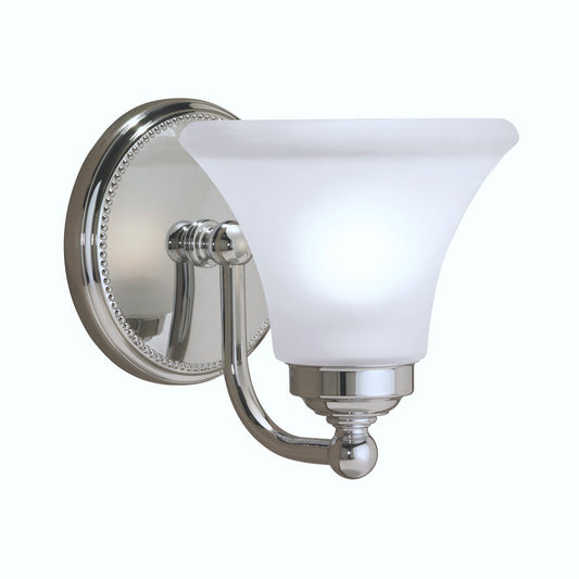 Norwell Lighting Soleil 8" x 7" 1-Light Sconce Chrome Vanity Light With Flared Glass Diffuser