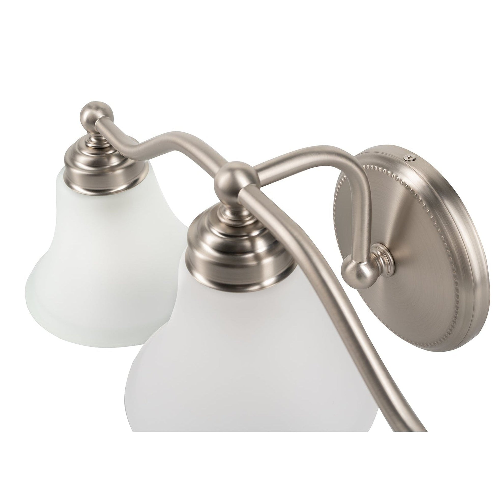 Norwell Lighting Soleil 9" x 22" 3-Light Sconce Brushed Nickel Vanity Light With Flared Glass Diffuser
