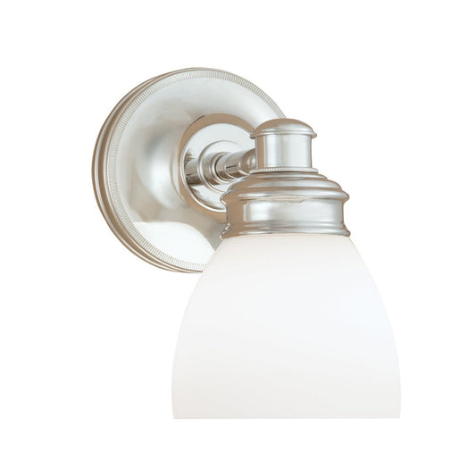 Norwell Lighting Spencer 9" x 5" 1-Light Sconce Chrome Vanity Light With Opal Glass Diffuser