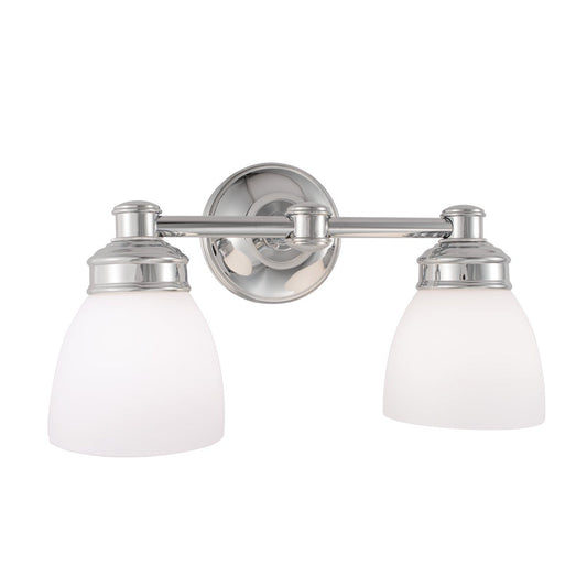 Norwell Lighting Spencer 9" x 5" 2-Light Sconce Chrome Vanity Light With Opal Glass Diffuser