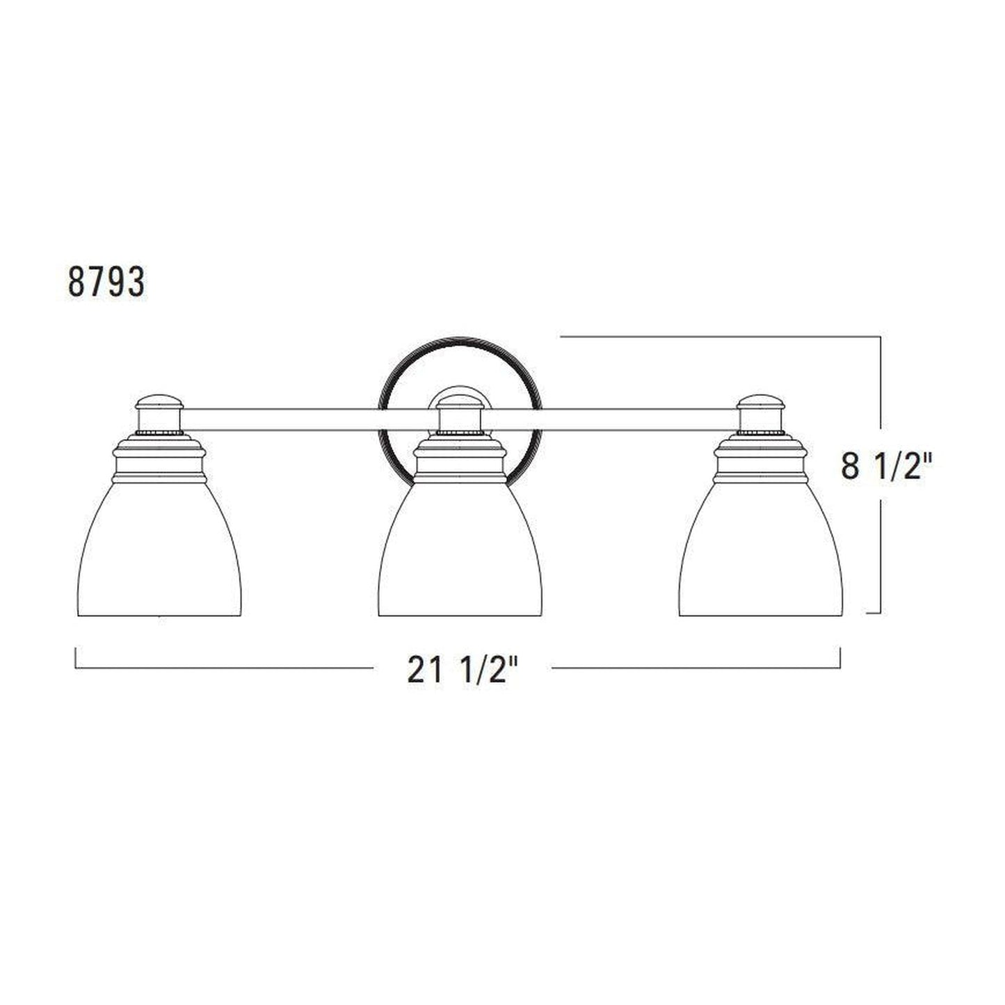 Norwell Lighting Spencer 9" x 5" 3-Light Sconce Chrome Vanity Light With Opal Glass Diffuser