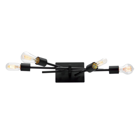 Norwell Lighting Stick 8" 4-Light Matte Black Indoor Wall Light