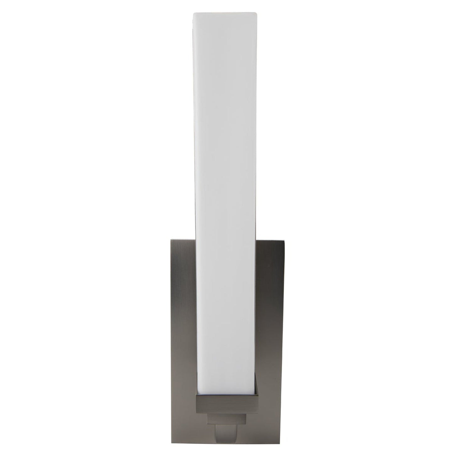 Norwell Lighting Tetris 16" x 4" 1-Light Brushed Nickel LED Vanity Sconce With Matte Opal Diffuser