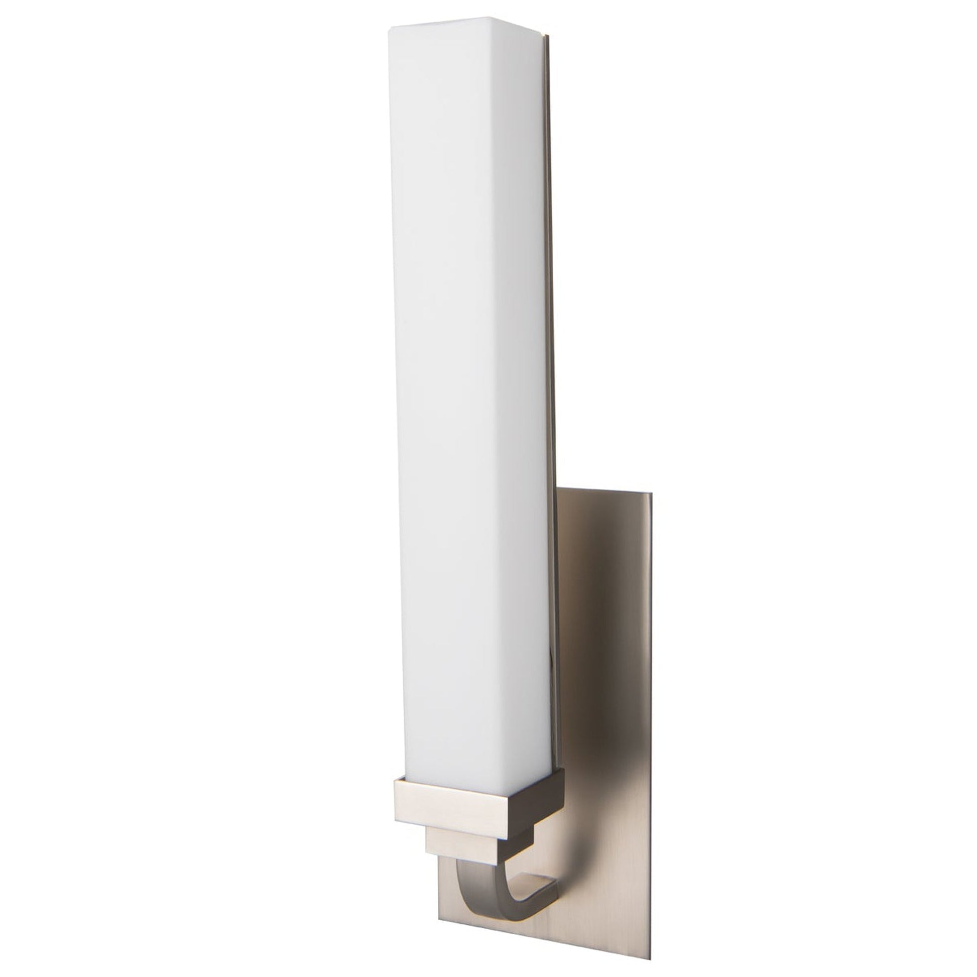 Norwell Lighting Tetris 16" x 4" 1-Light Brushed Nickel LED Vanity Sconce With Matte Opal Diffuser