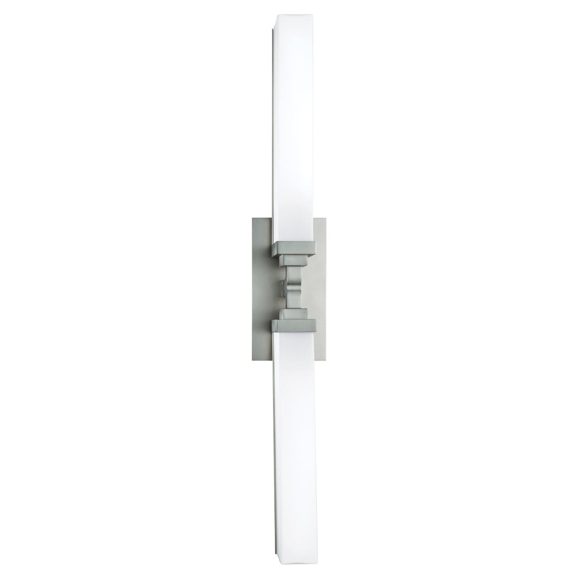 Norwell Lighting Tetris 30" x 4" 2-Light Brushed Nickel LED Vanity Double Sconce With Matte Opal Diffuser