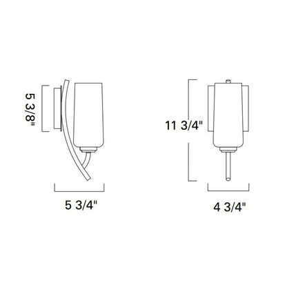 Norwell Lighting Tulip 12" x 5" 1-Light Sconce Satin Brass Indoor Wall Light With Clear Glass Diffuser