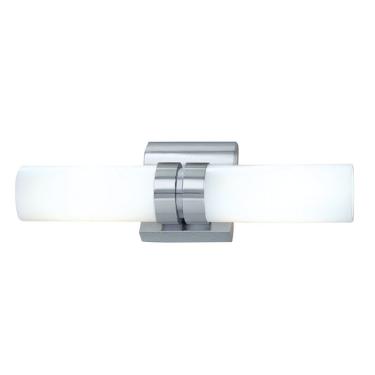 Norwell Lighting Wave 6" x 5" 2-Light Brushed Nickel Horizontal/Vertical Vanity Light With Shiny Opal Glass Diffuser