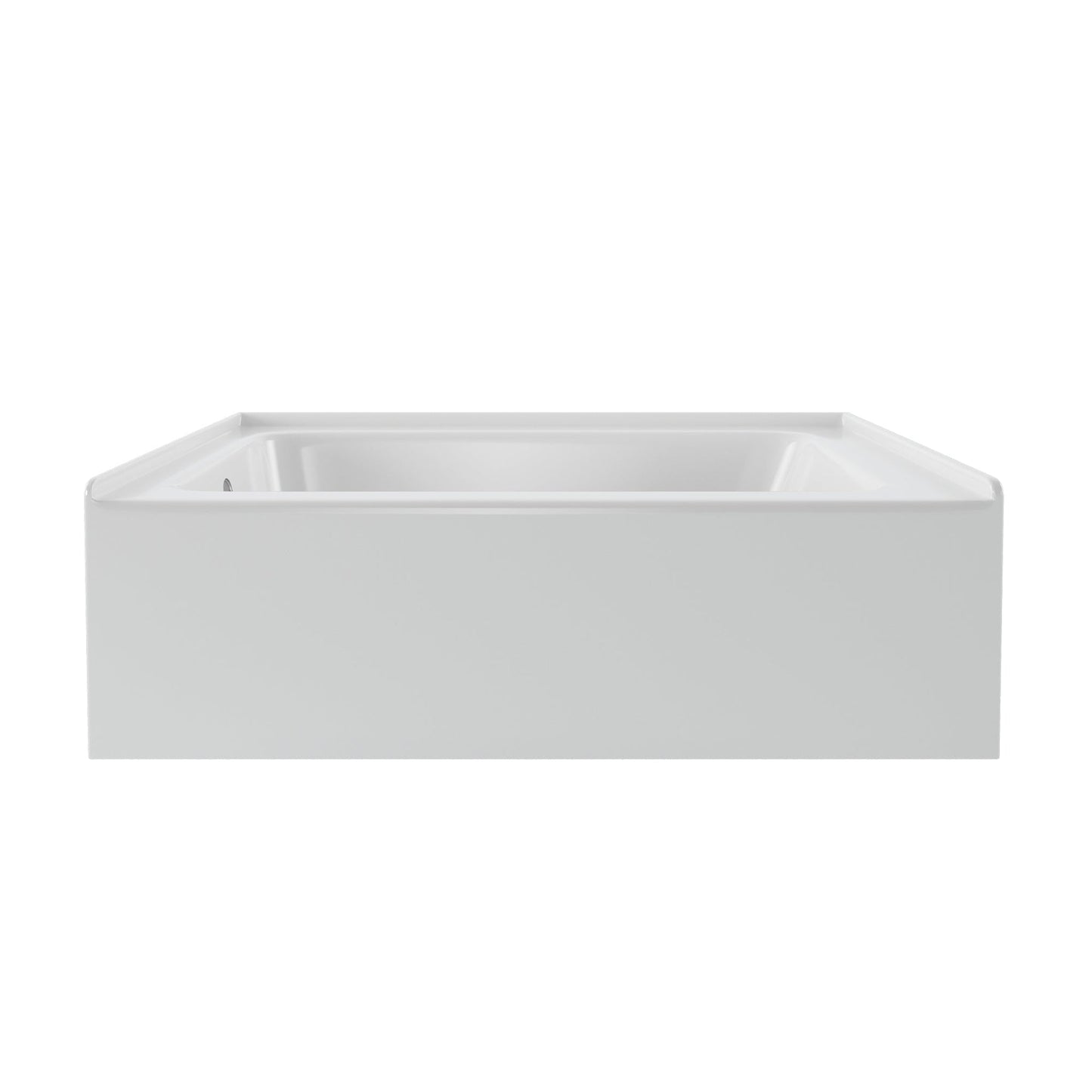 PULSE ShowerSpas 60" W x 30" D Rectangular Glossy White Acrylic Finish Left Drain Placement Alcove Tub