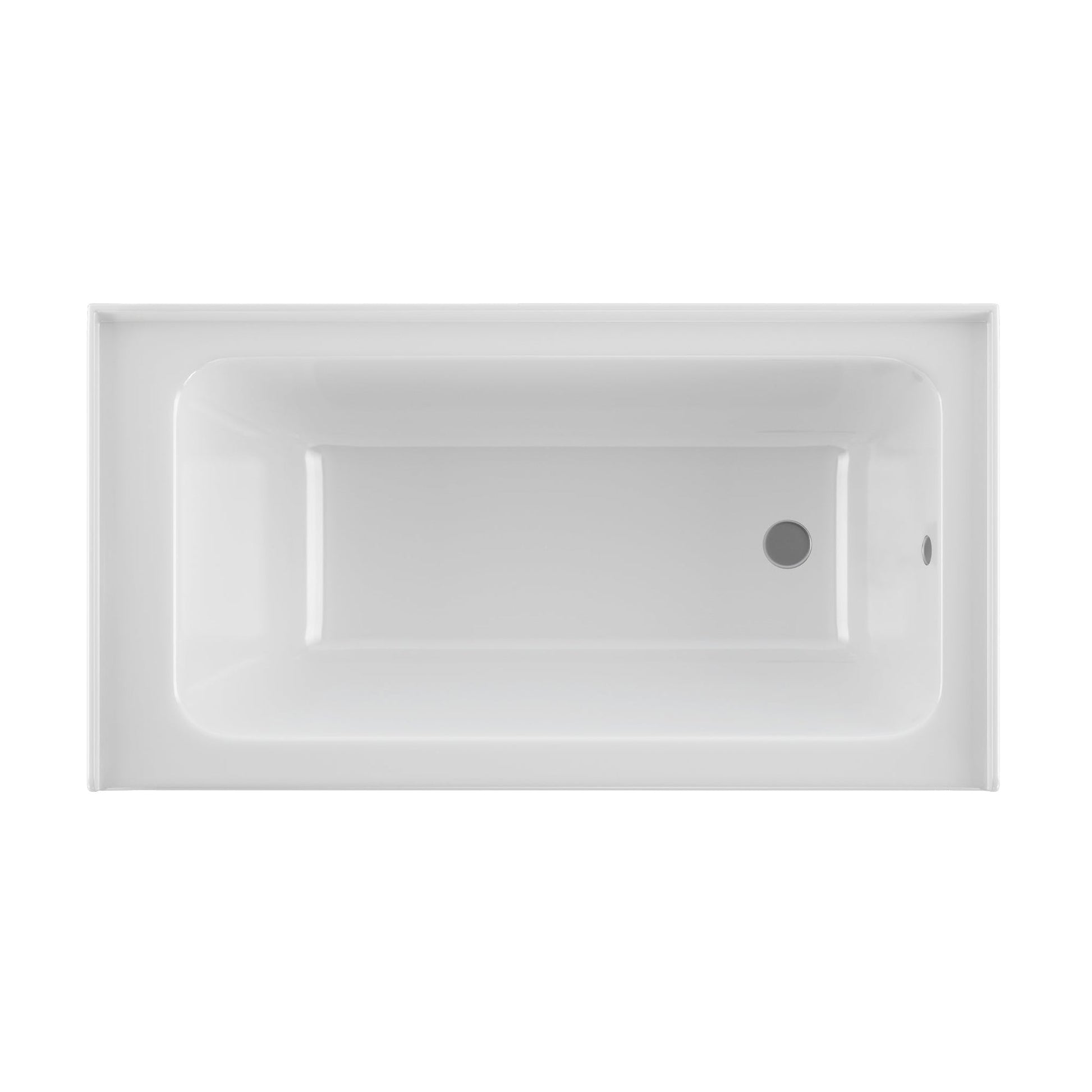PULSE ShowerSpas 60" W x 30" D Rectangular Glossy White Acrylic Finish Right Drain Placement Alcove Tub