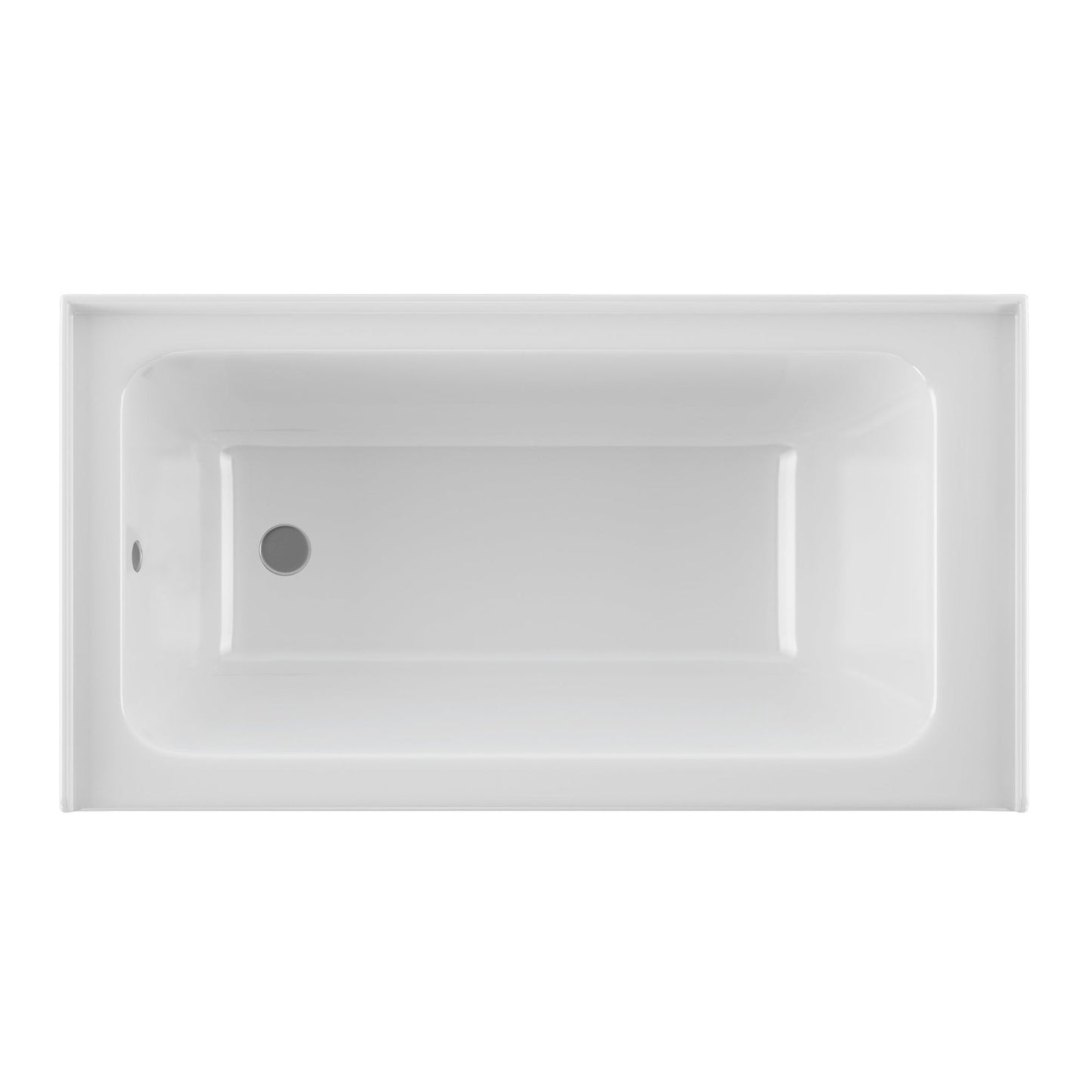 PULSE ShowerSpas 60" W x 32" D Rectangular Glossy White Acrylic Finish Left Drain Placement Alcove Tub