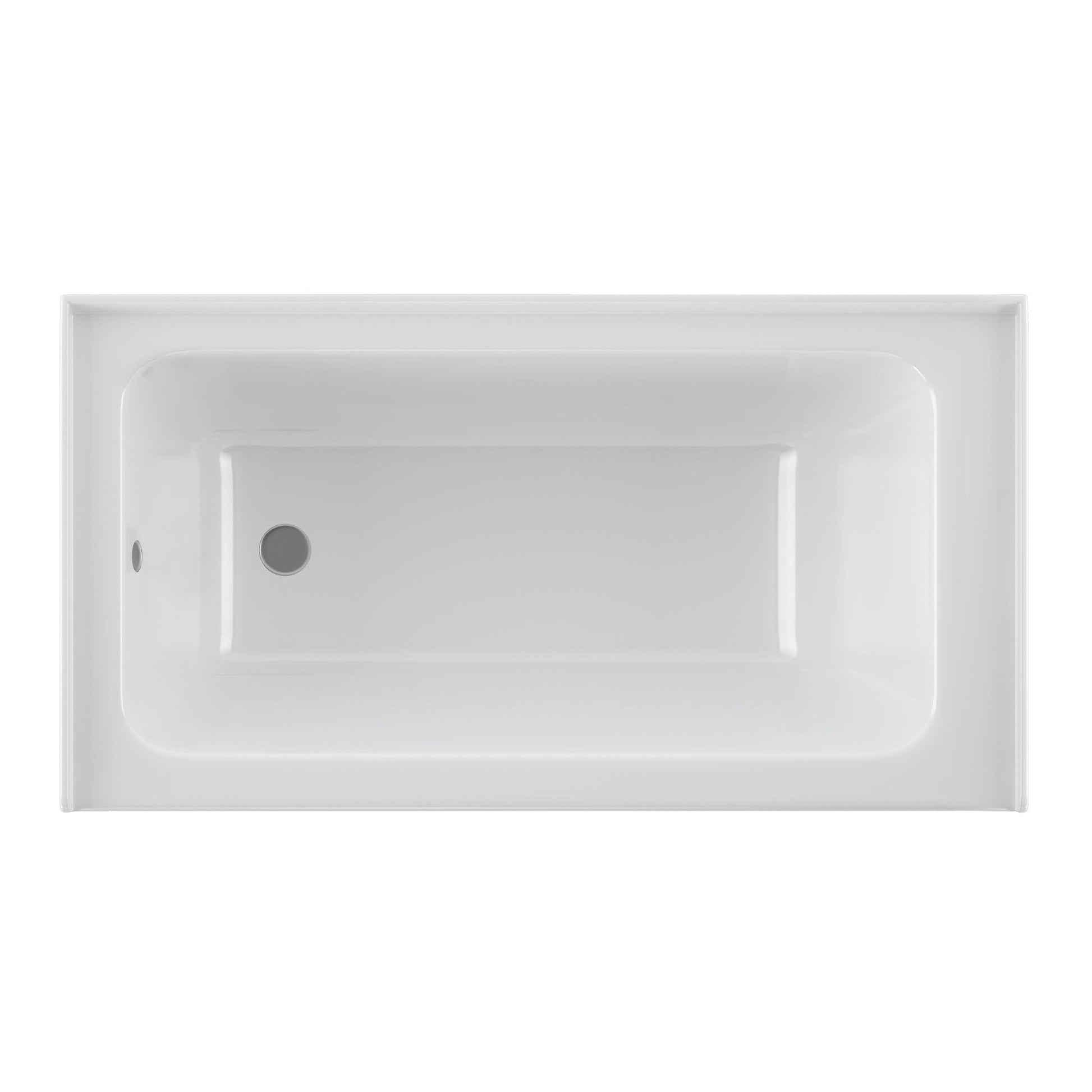 PULSE ShowerSpas 60" W x 32" D Rectangular Glossy White Acrylic Finish Left Drain Placement Alcove Tub