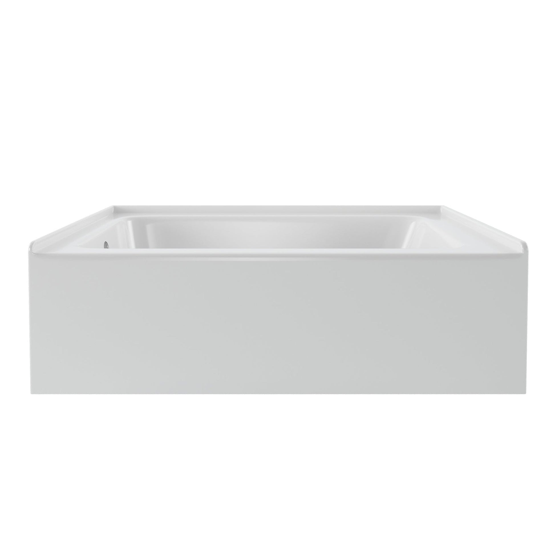 PULSE ShowerSpas 60" W x 32" D Rectangular Glossy White Acrylic Finish Left Drain Placement Alcove Tub