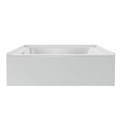 PULSE ShowerSpas 60" W x 32" D Rectangular Glossy White Acrylic Finish Left Drain Placement Alcove Tub