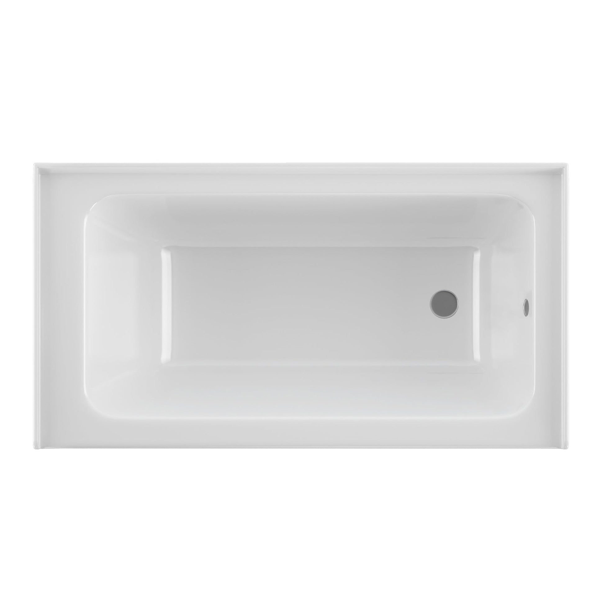 PULSE ShowerSpas 60" W x 32" D Rectangular Glossy White Acrylic Right Drain Placement Alcove Tub