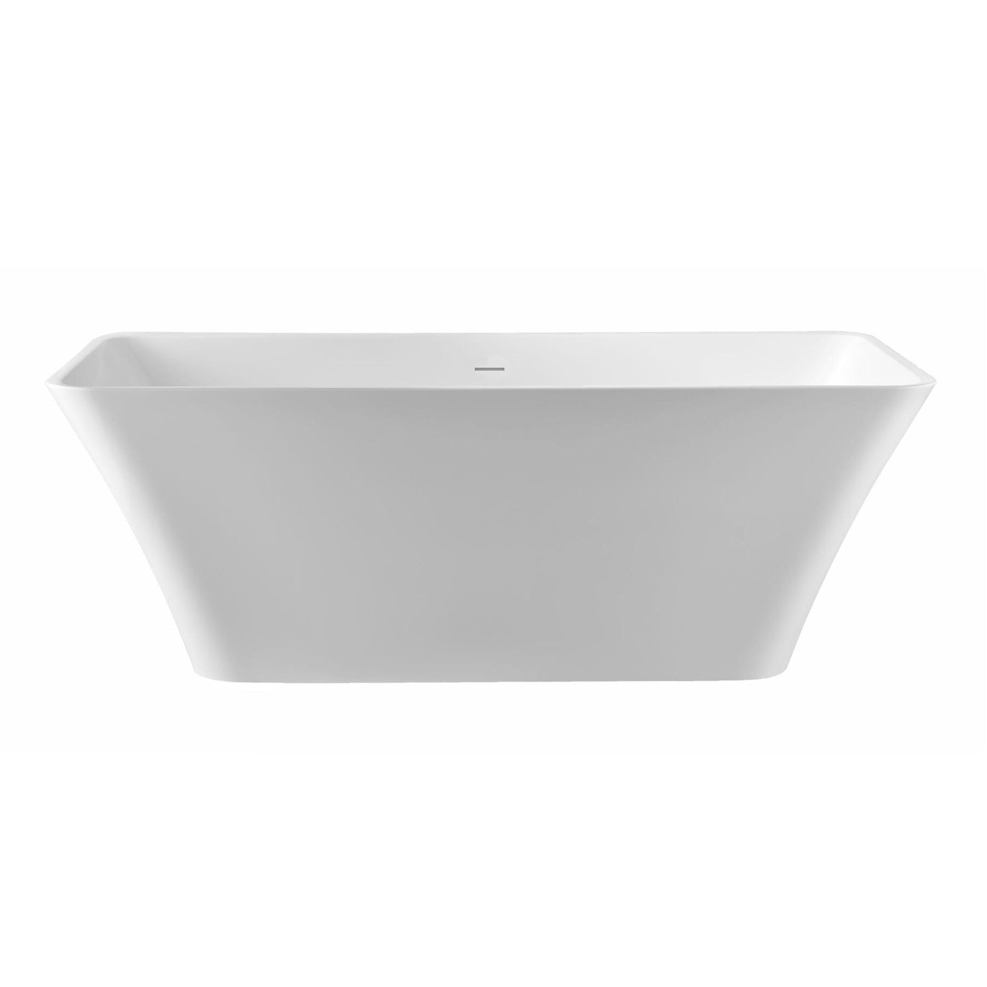 PULSE ShowerSpas 67" W x 32" D Polished White Acrylic Rectangular Freestanding Tub With Stainless Steel Brackets