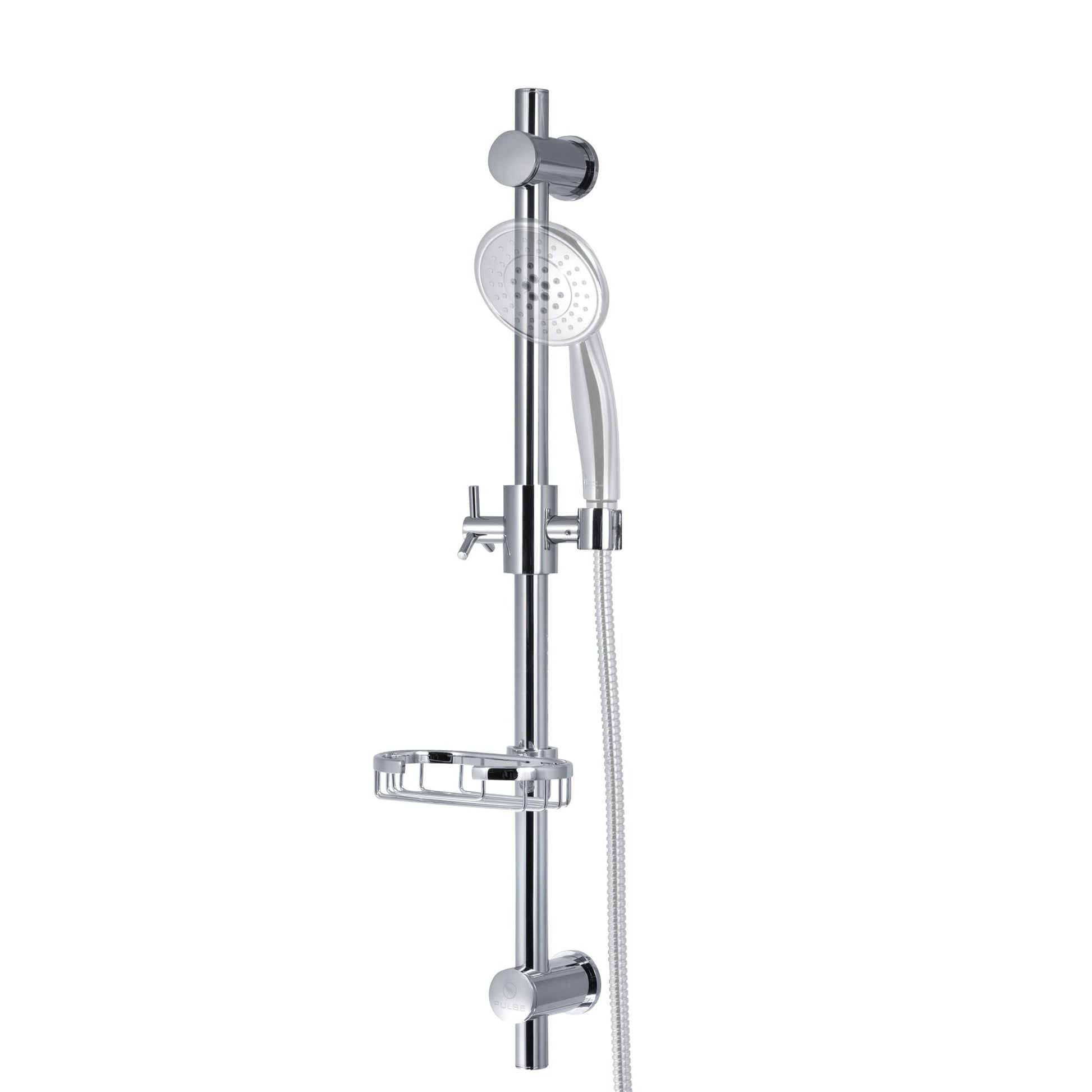 PULSE ShowerSpas Adjustable Slide Bar With Built-in Soap Dish Shower System Accessory in Chrome Finish