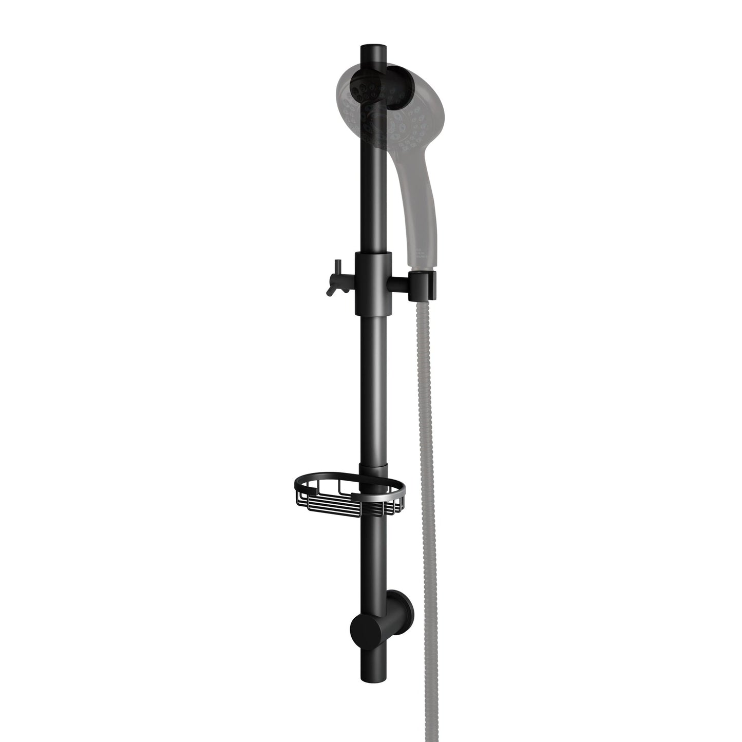 PULSE ShowerSpas Adjustable Slide Bar With Built-in Soap Dish Shower System Accessory in Matte Black Finish