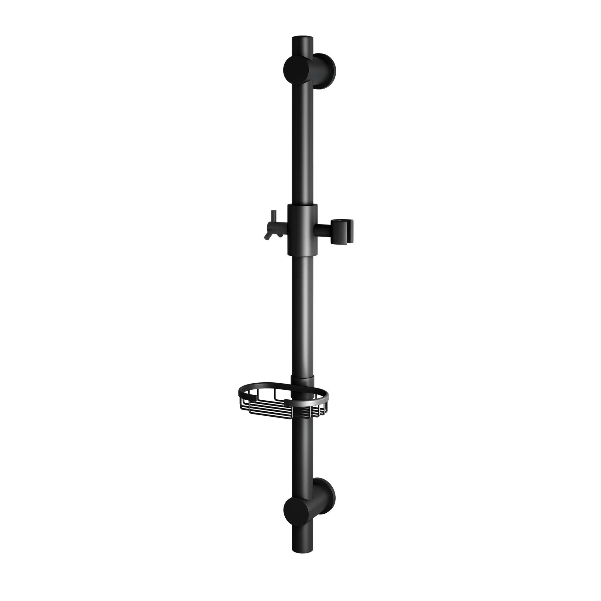 PULSE ShowerSpas Adjustable Slide Bar With Built-in Soap Dish Shower System Accessory in Matte Black Finish