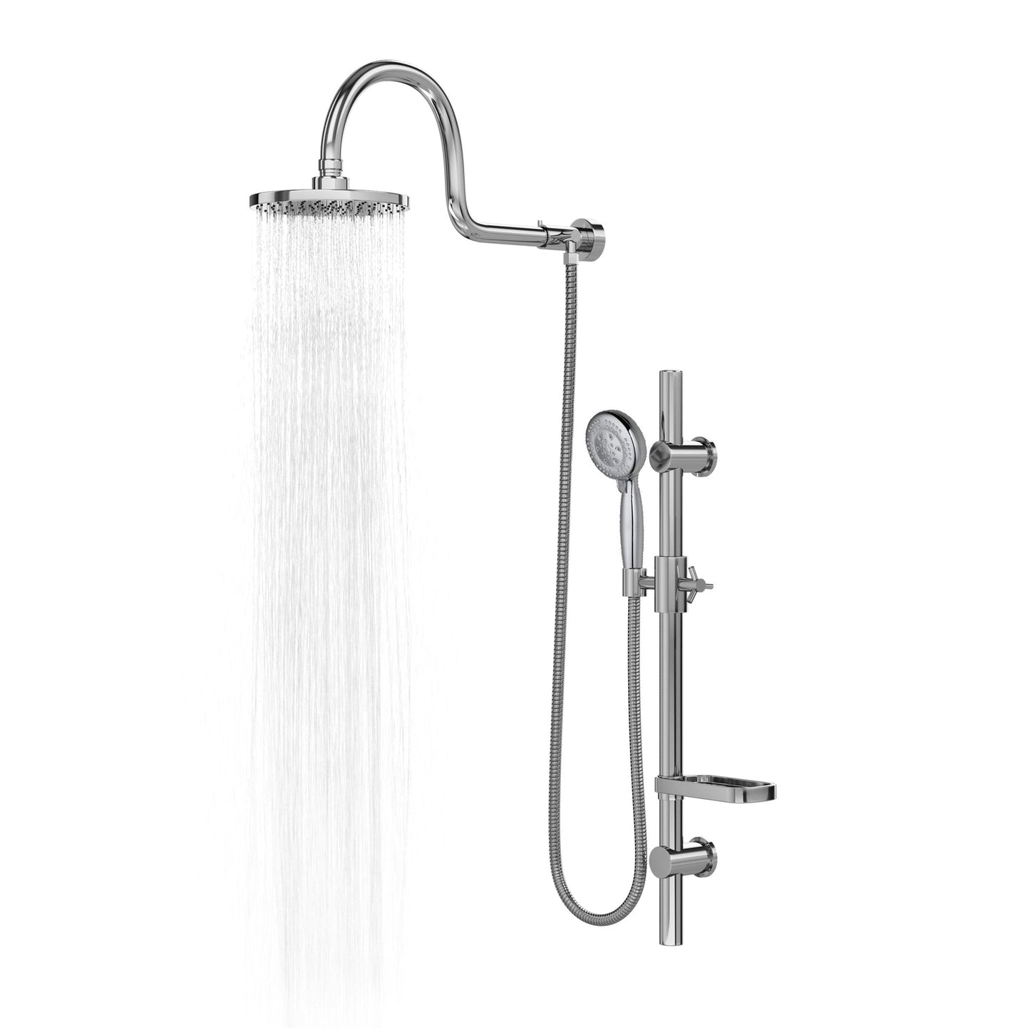 PULSE ShowerSpas AquaRain 2.5 GPM Shower System in Chrome Finish With Rain Shower Head and 5-Function Handheld Shower