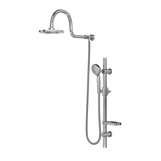 PULSE ShowerSpas AquaRain 2.5 GPM Shower System in Chrome Finish With Rain Shower Head and 5-Function Handheld Shower