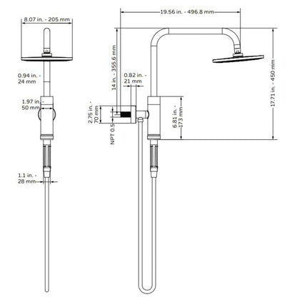 PULSE ShowerSpas Aquarius 1.8 GPM Shower System in Chrome Finish With Rain Shower Head and Single Function Hand Shower