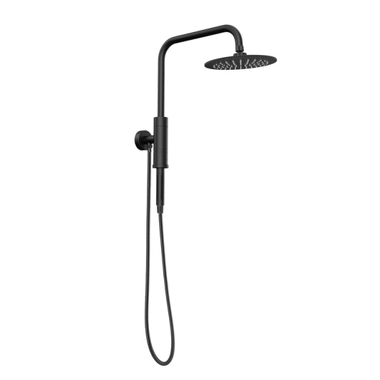 PULSE ShowerSpas Aquarius 2.5 GPM Shower System in Matte Black Finish With Rain Shower Head and Single Function Hand Shower