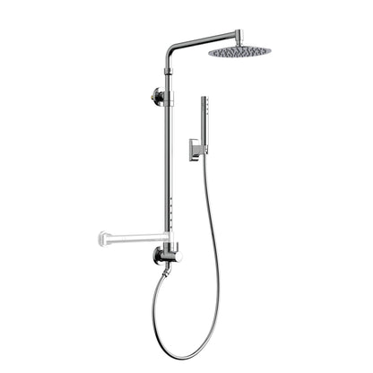 PULSE ShowerSpas Atlantis 1.8 GPM Rain Shower System in Chrome Finish With 5-Power Nozzle Spray and Single Function Hand Shower