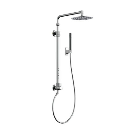 PULSE ShowerSpas Atlantis 1.8 GPM Rain Shower System in Chrome Finish With 5-Power Nozzle Spray and Single Function Hand Shower