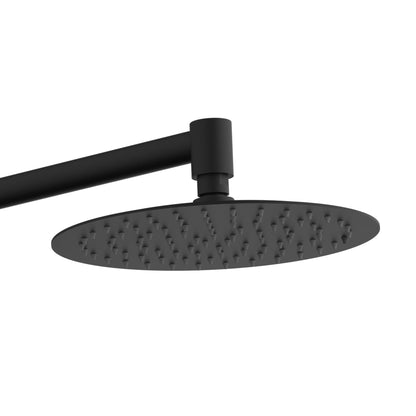 PULSE ShowerSpas Atlantis 1.8 GPM Rain Shower System in Matte Black Finish With 5-Power Nozzle and Single Function Hand Shower