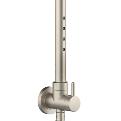 PULSE ShowerSpas Atlantis 2.5 GPM Rain Shower System in Brushed Nickel Finish With 5-Power Nozzle and Single Function Hand Shower
