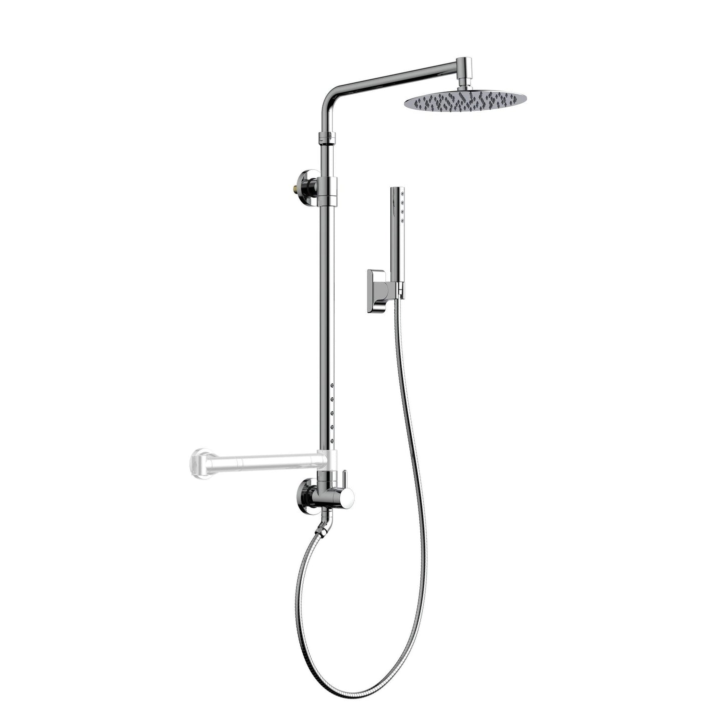 PULSE ShowerSpas Atlantis 2.5 GPM Rain Shower System in Chrome Finish With 5-Power Nozzle Spray and Single Function Hand Shower