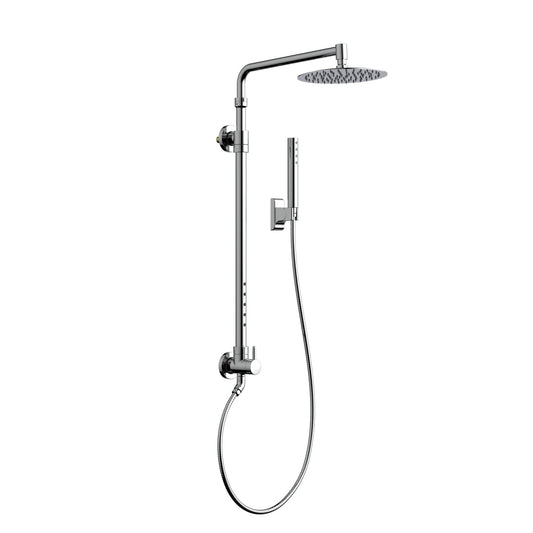 PULSE ShowerSpas Atlantis 2.5 GPM Rain Shower System in Chrome Finish With 5-Power Nozzle Spray and Single Function Hand Shower