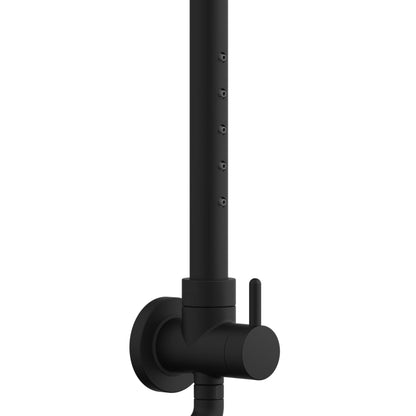 PULSE ShowerSpas Atlantis 2.5 GPM Rain Shower System in Matte Black Finish With 5-Power Nozzle and Single Function Hand Shower